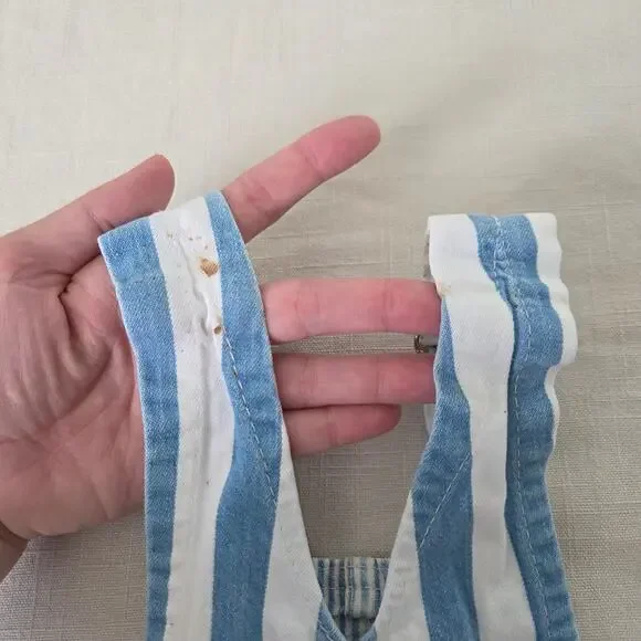 Vintage Oshkosh Striped Denim Overalls 3t - Picture 5 of 6